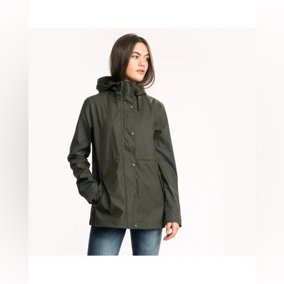 🆕 NWT Hunter Adela cotton canvas rain jacket in hunter green - Picture 4 of 15
